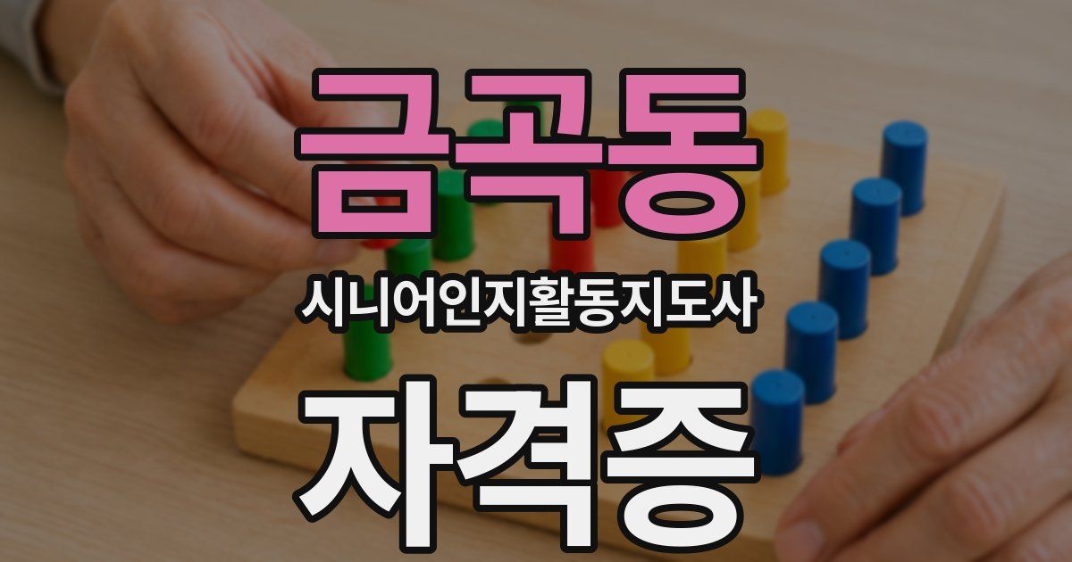 금곡동 시니어인지활동지도사 자격증
