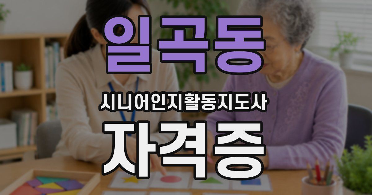 일곡동 시니어인지활동지도사 자격증