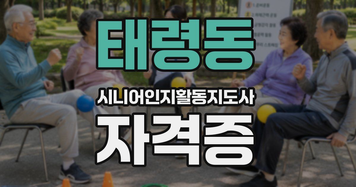 태령동 시니어인지활동지도사 자격증