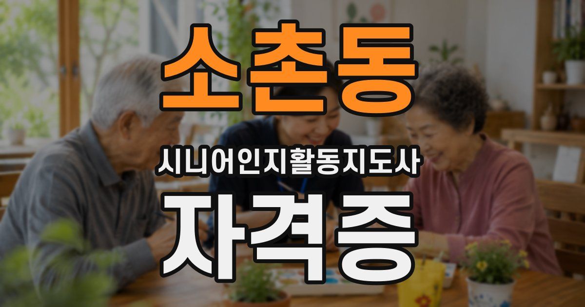 소촌동 시니어인지활동지도사 자격증