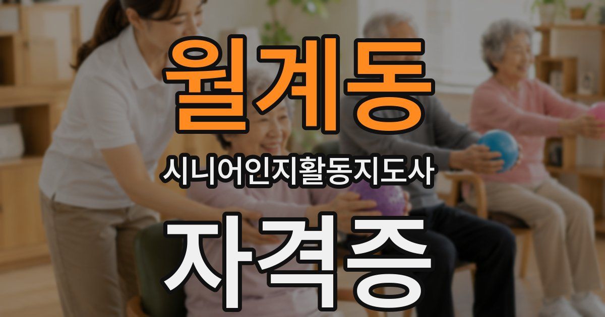 월계동 시니어인지활동지도사 자격증