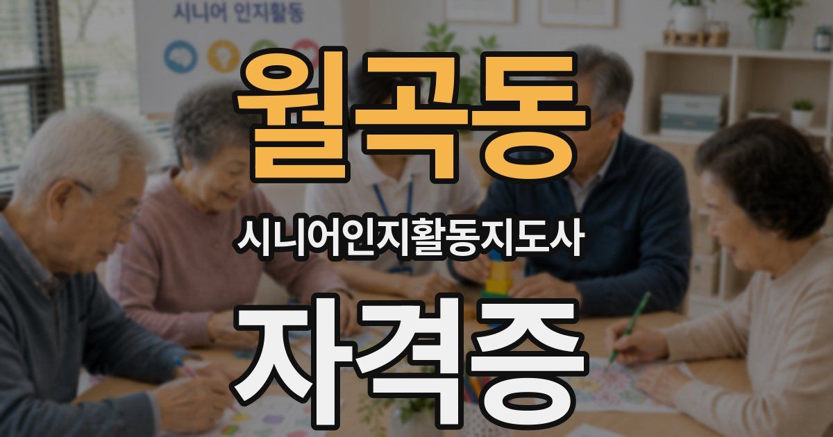 월곡동 시니어인지활동지도사 자격증