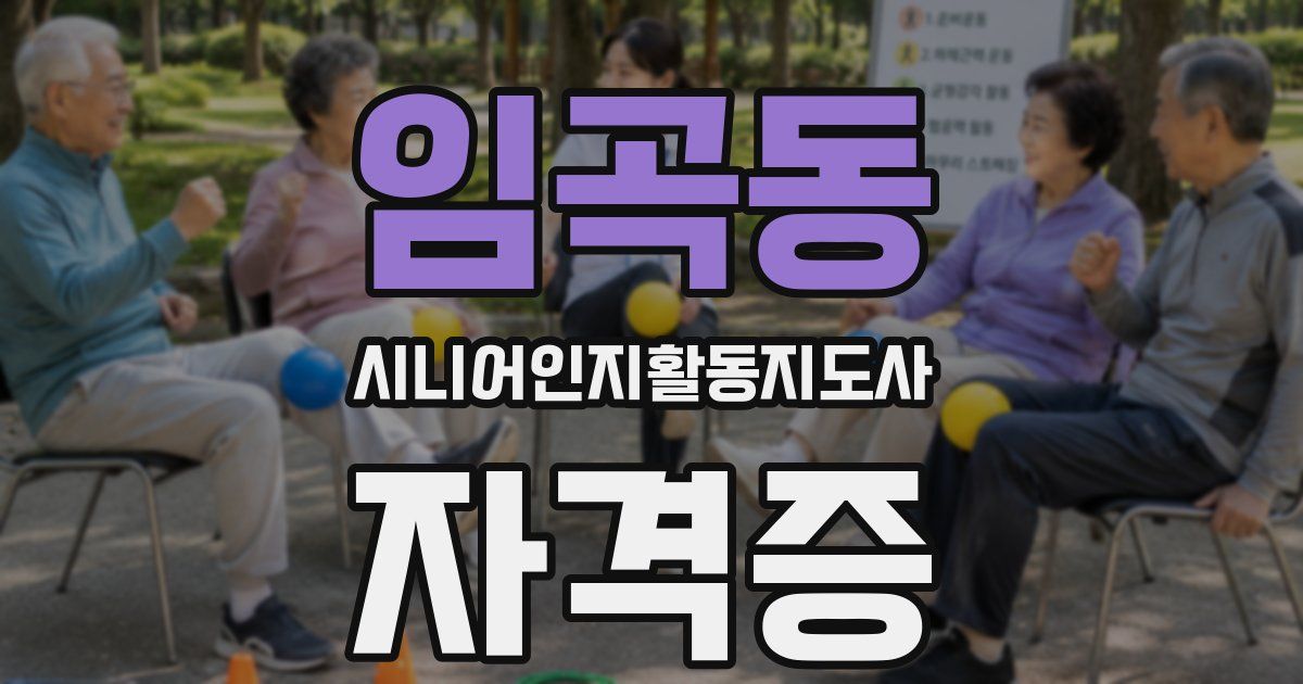 임곡동 시니어인지활동지도사 자격증