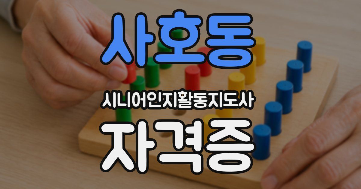 사호동 시니어인지활동지도사 자격증