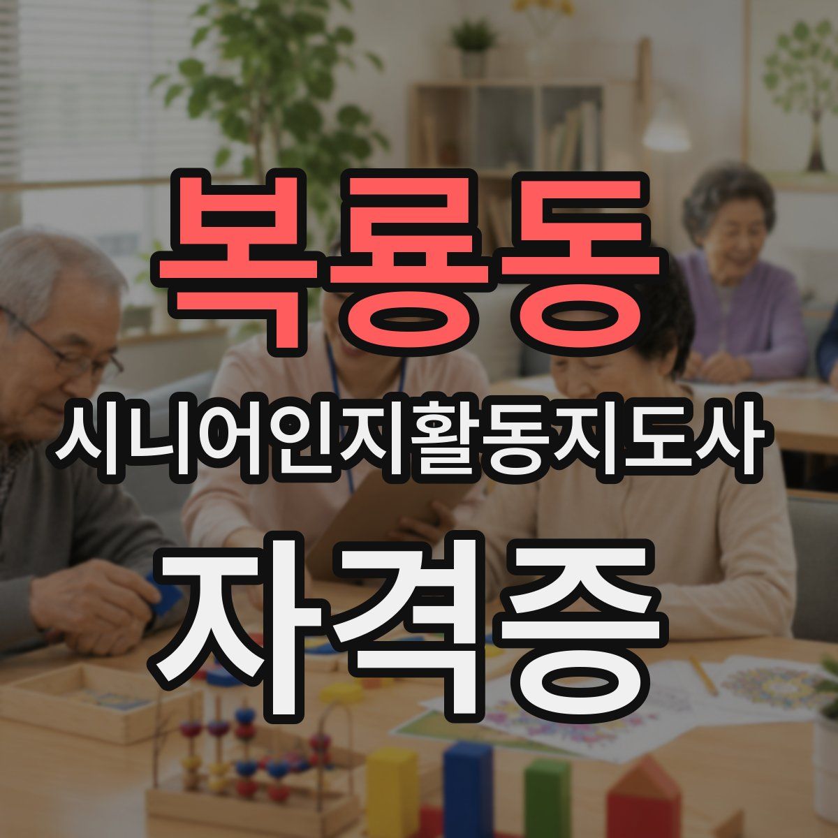 복룡동 시니어인지활동지도사 자격증
