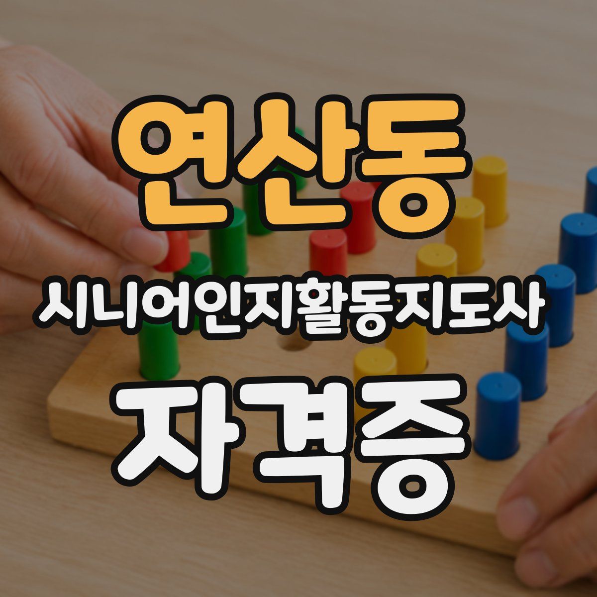 연산동 시니어인지활동지도사 자격증