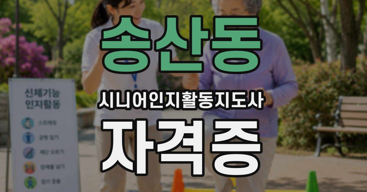 송산동 시니어인지활동지도사 자격증
