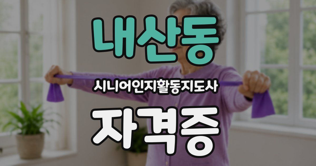 내산동 시니어인지활동지도사 자격증