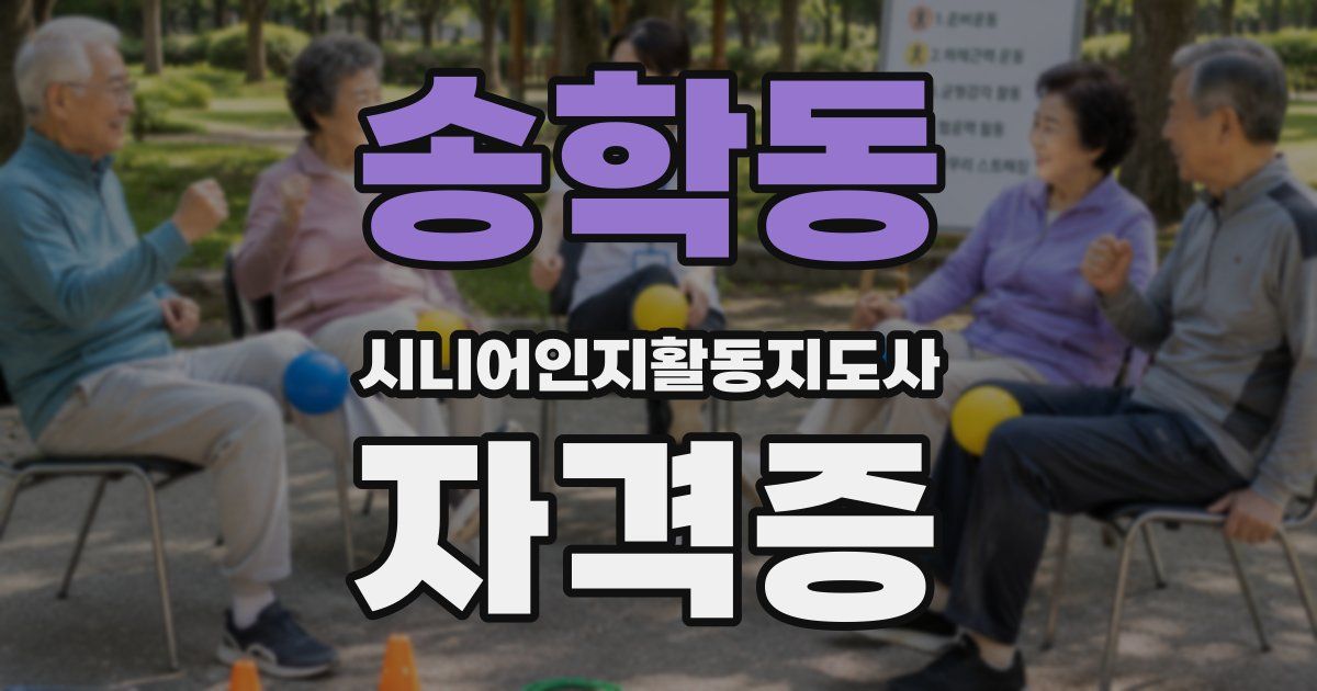 송학동 시니어인지활동지도사 자격증