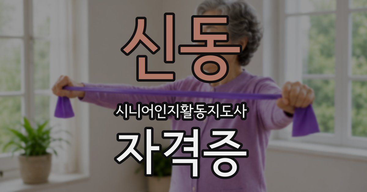 신동 시니어인지활동지도사 자격증