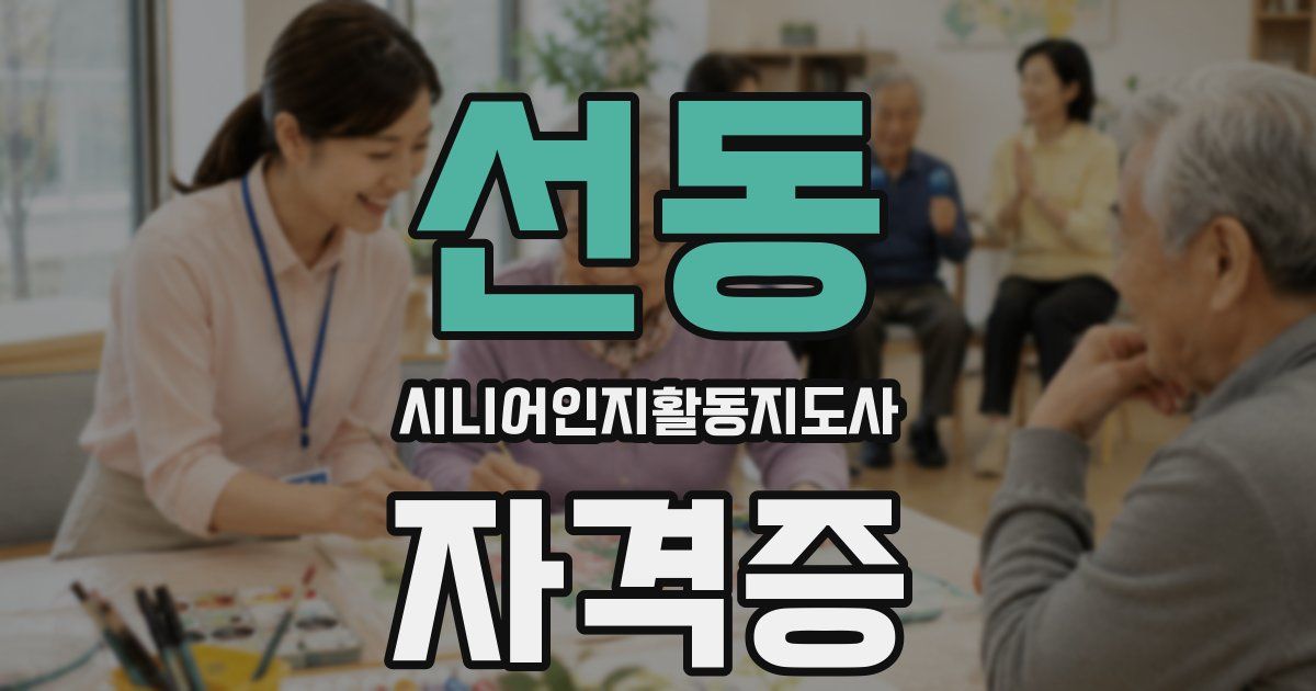 선동 시니어인지활동지도사 자격증