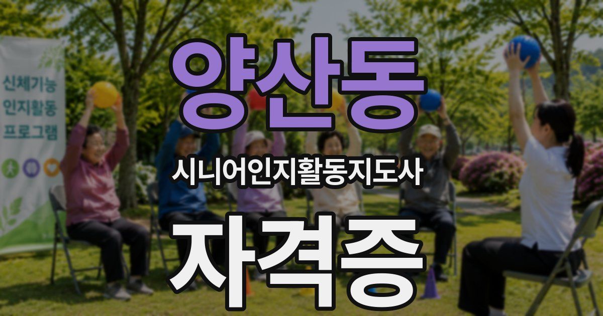 양산동 시니어인지활동지도사 자격증