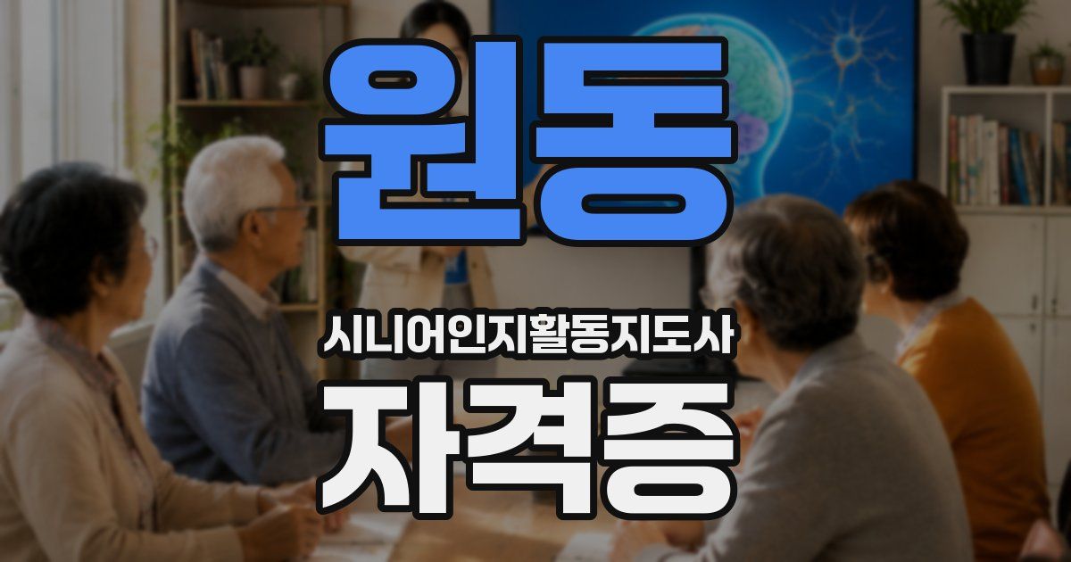 원동 시니어인지활동지도사 자격증