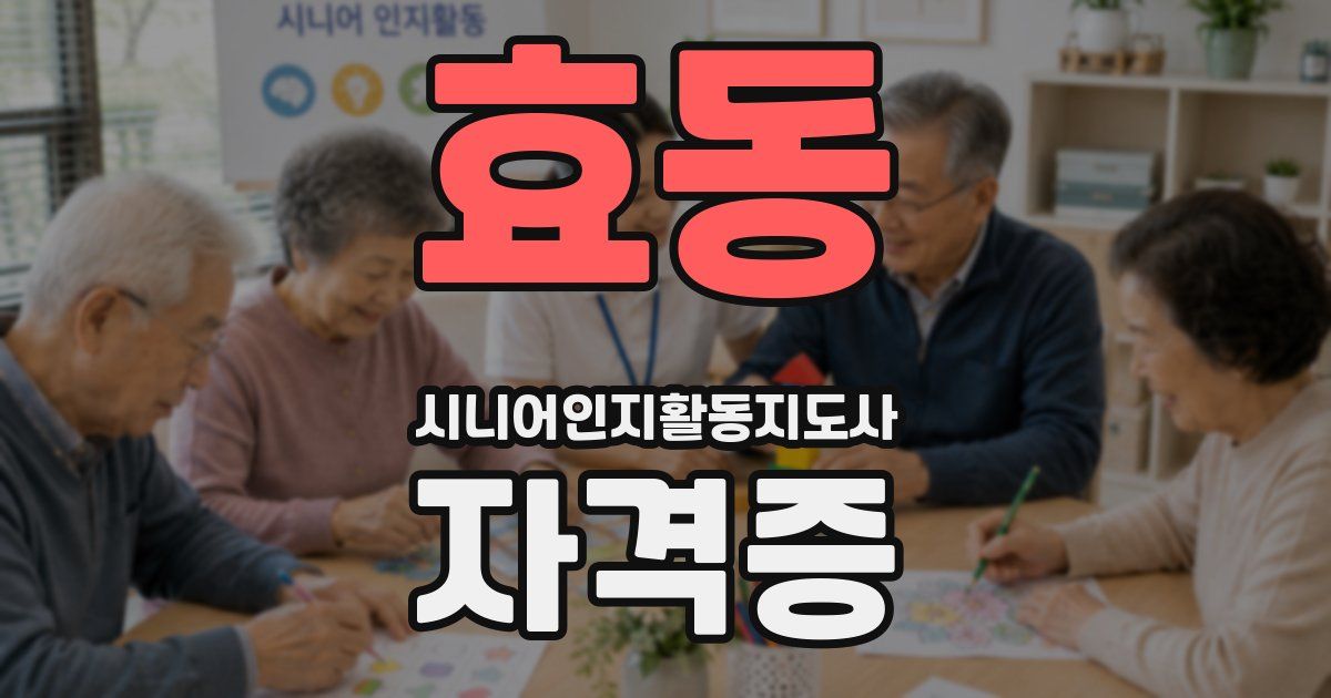 효동 시니어인지활동지도사 자격증
