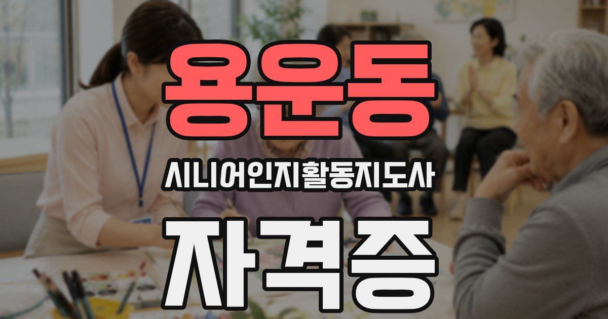 용운동 시니어인지활동지도사 자격증