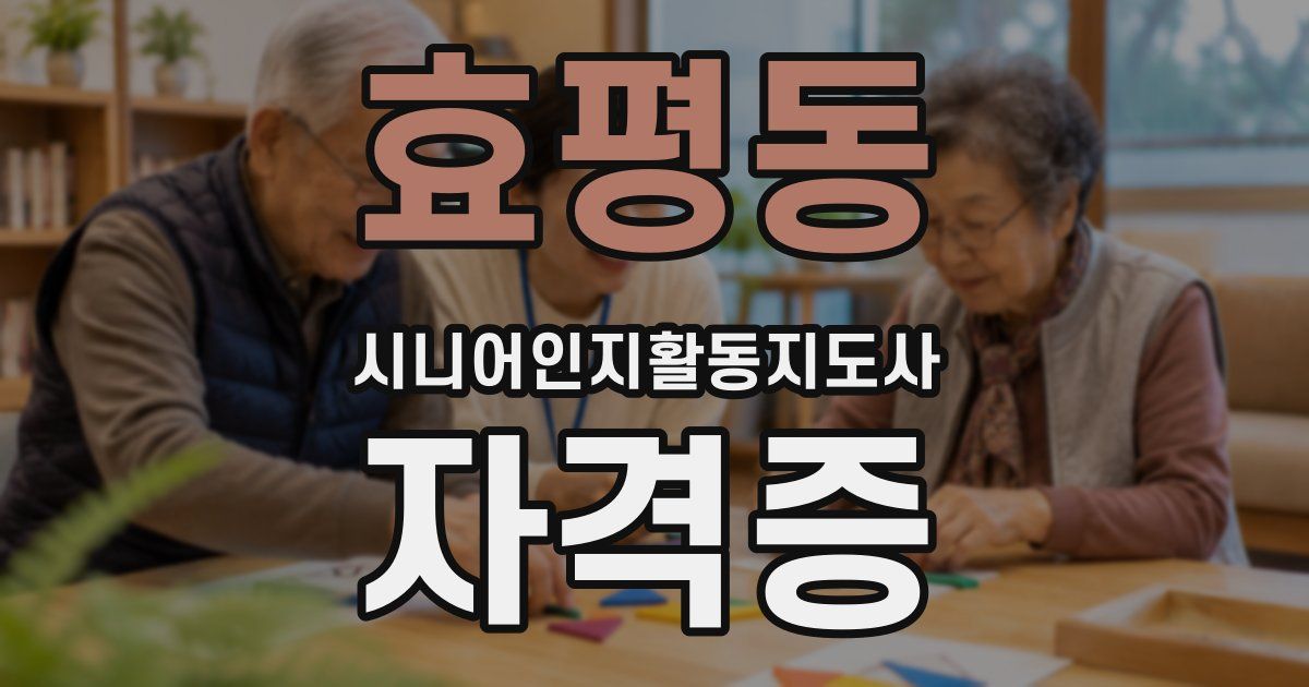 효평동 시니어인지활동지도사 자격증