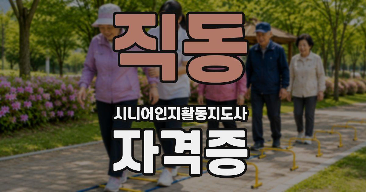 직동 시니어인지활동지도사 자격증