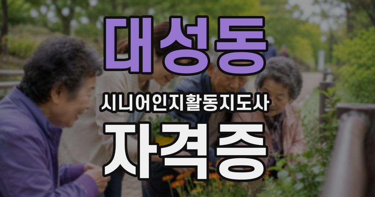 대성동 시니어인지활동지도사 자격증