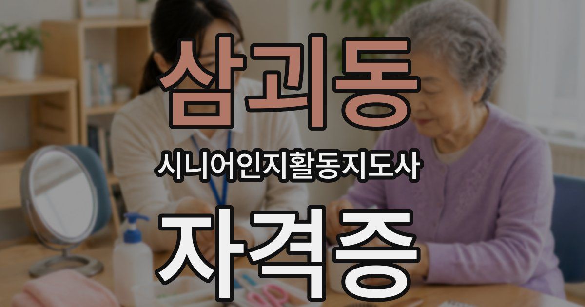 삼괴동 시니어인지활동지도사 자격증