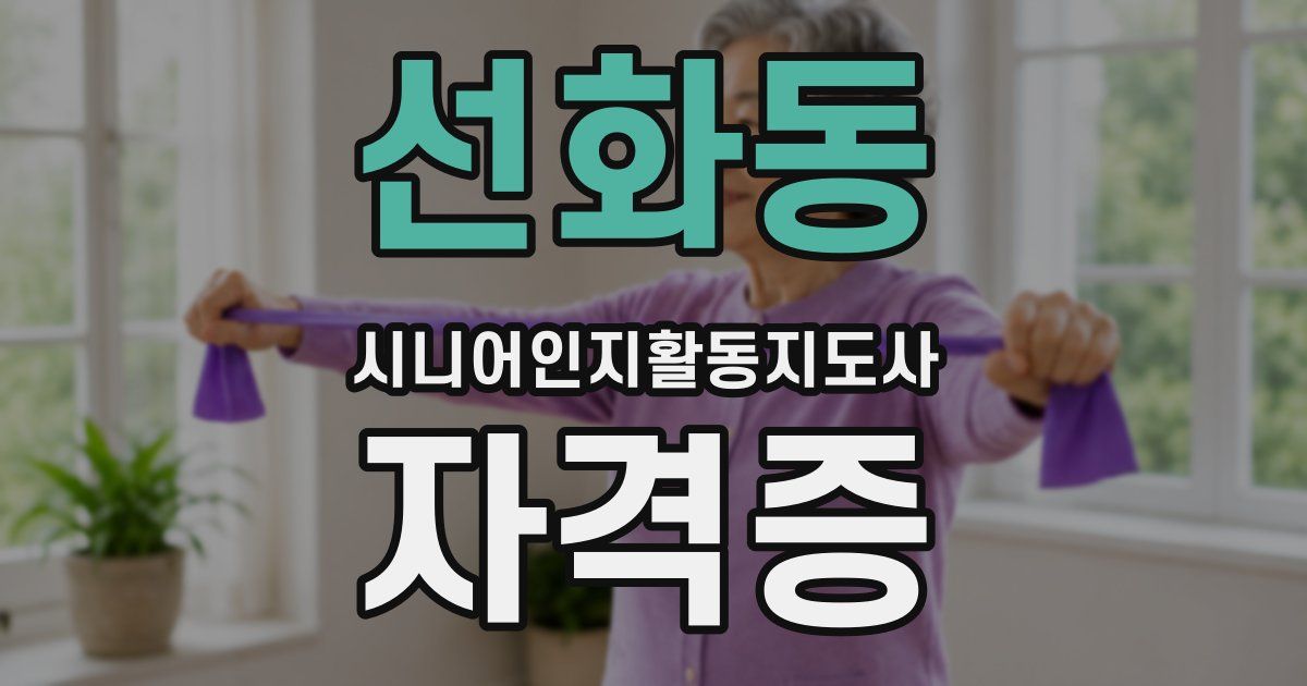 선화동 시니어인지활동지도사 자격증