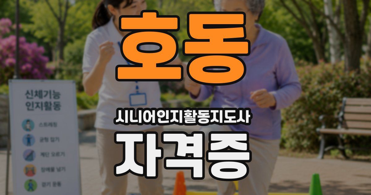 호동 시니어인지활동지도사 자격증