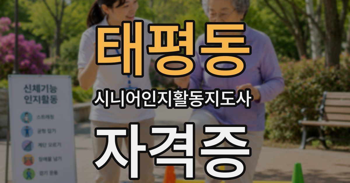 태평동 시니어인지활동지도사 자격증