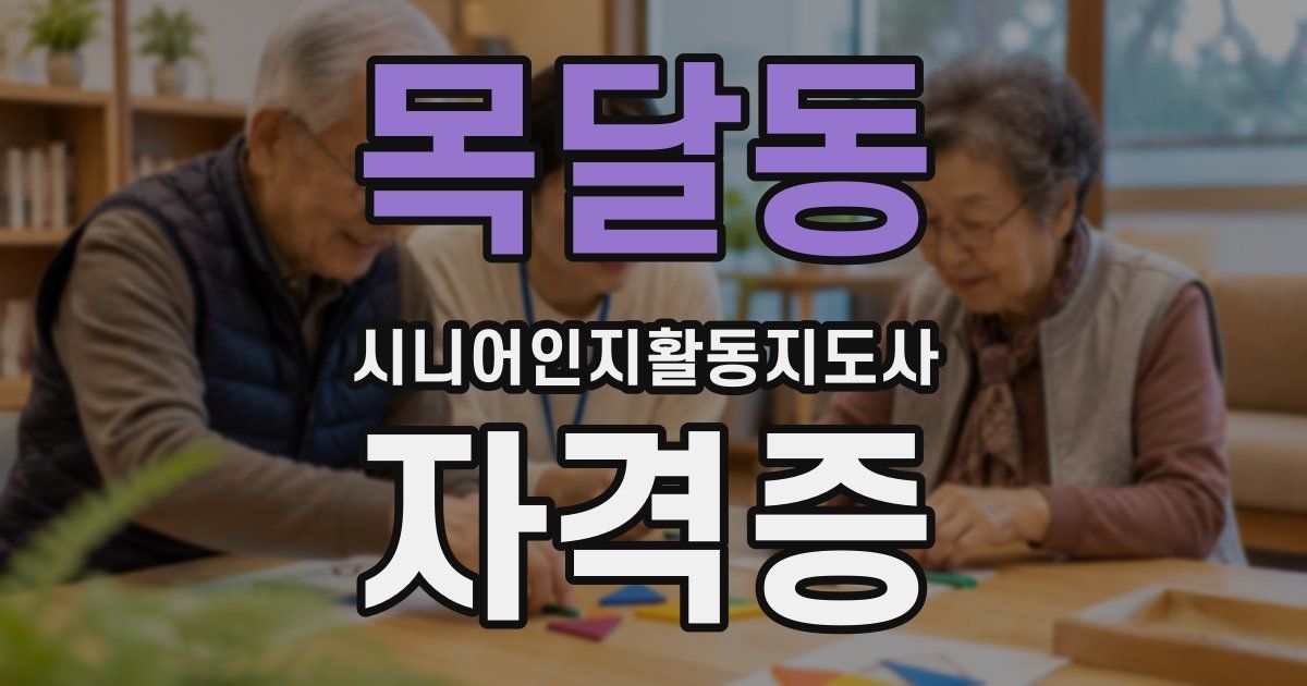 목달동 시니어인지활동지도사 자격증
