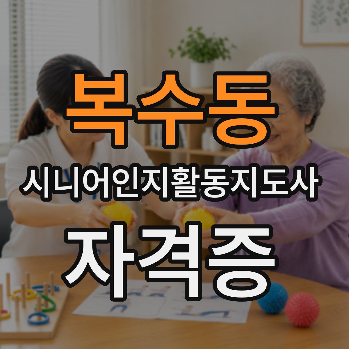 복수동 시니어인지활동지도사 자격증