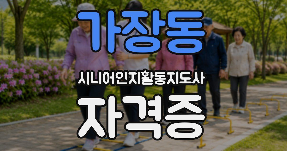 가장동 시니어인지활동지도사 자격증