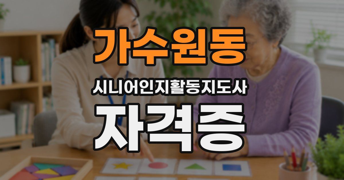 가수원동 시니어인지활동지도사 자격증
