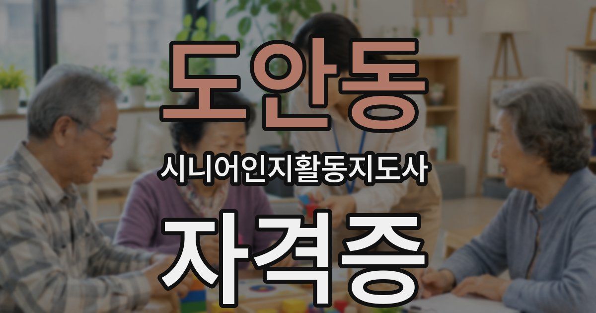 도안동 시니어인지활동지도사 자격증