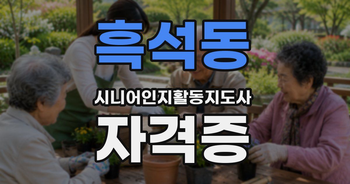 흑석동 시니어인지활동지도사 자격증
