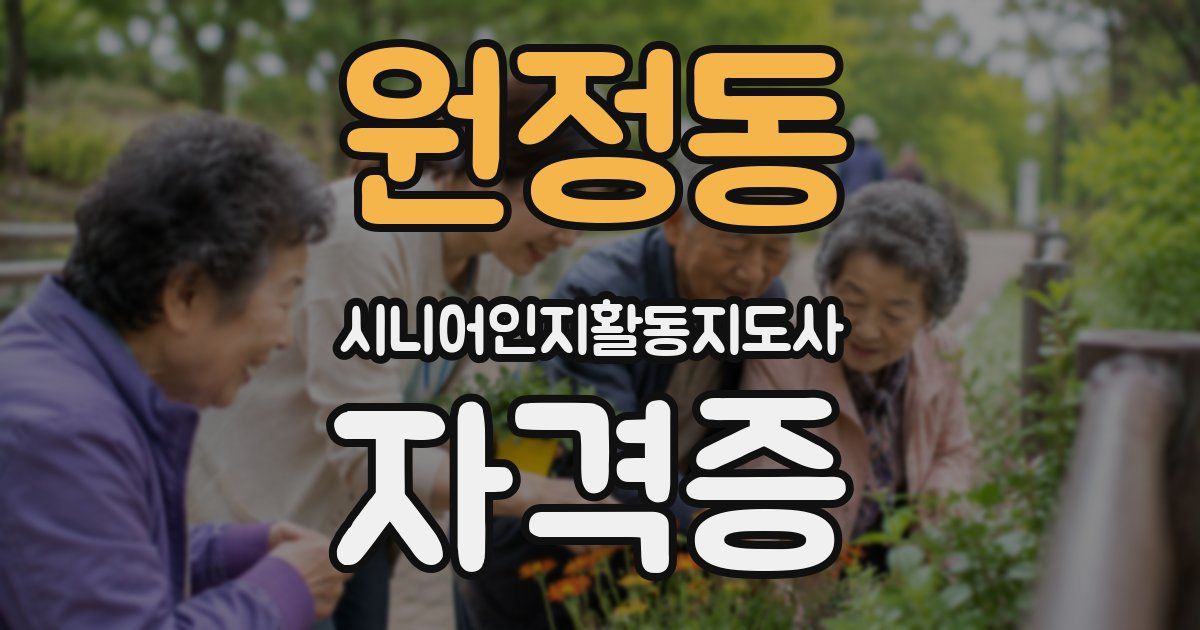원정동 시니어인지활동지도사 자격증