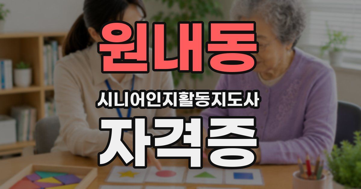 원내동 시니어인지활동지도사 자격증
