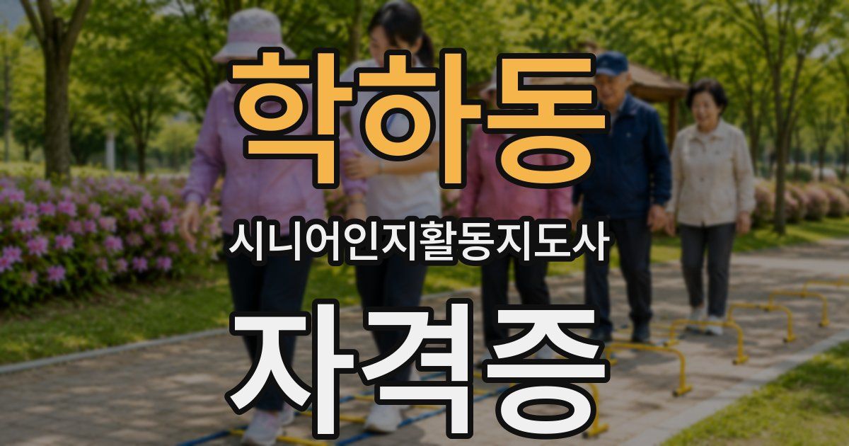 학하동 시니어인지활동지도사 자격증
