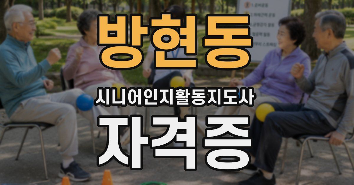 방현동 시니어인지활동지도사 자격증