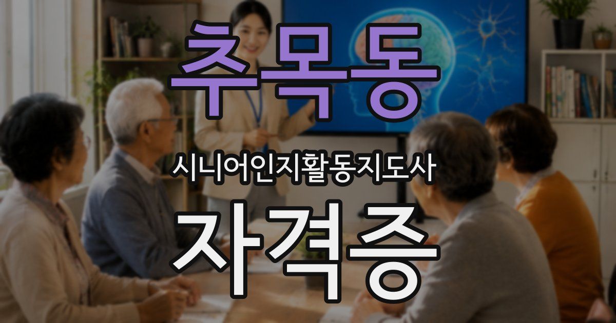 추목동 시니어인지활동지도사 자격증