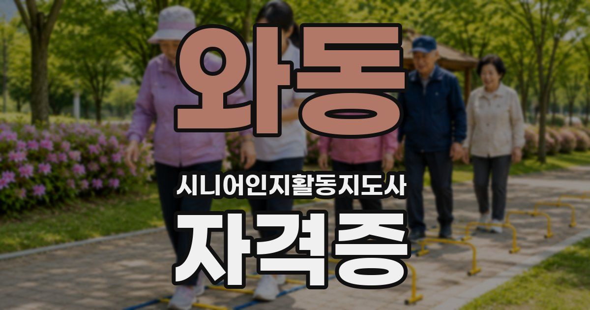 와동 시니어인지활동지도사 자격증