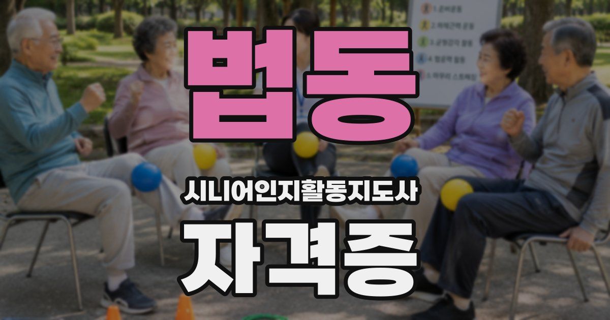 법동 시니어인지활동지도사 자격증