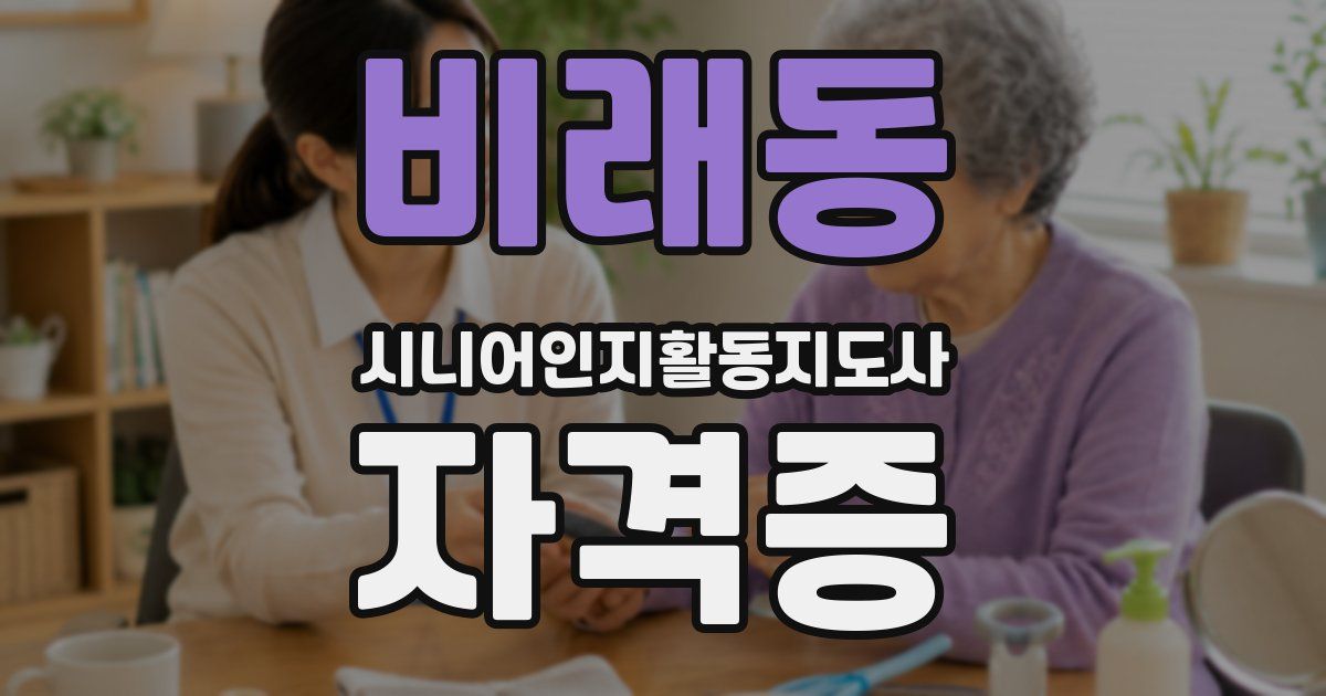 비래동 시니어인지활동지도사 자격증