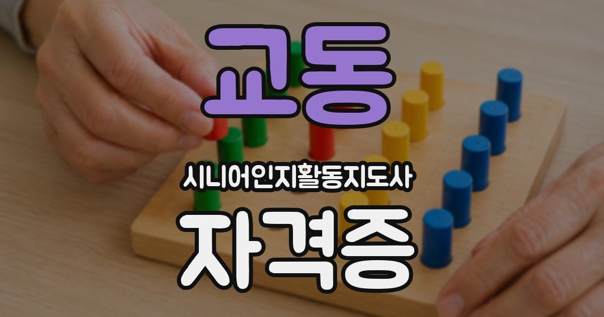 교동 시니어인지활동지도사 자격증