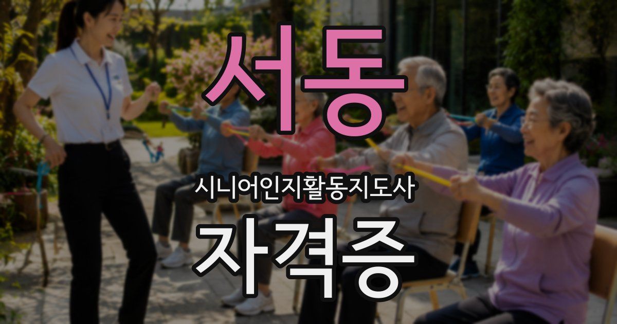 서동 시니어인지활동지도사 자격증