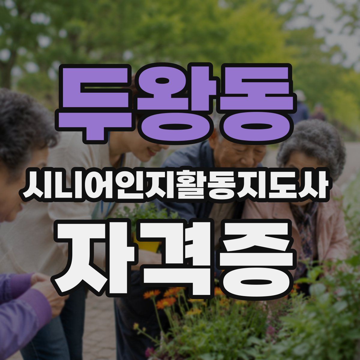 두왕동 시니어인지활동지도사 자격증