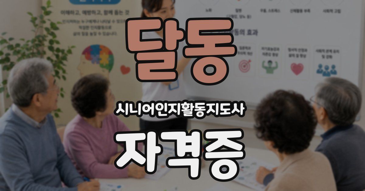 달동 시니어인지활동지도사 자격증