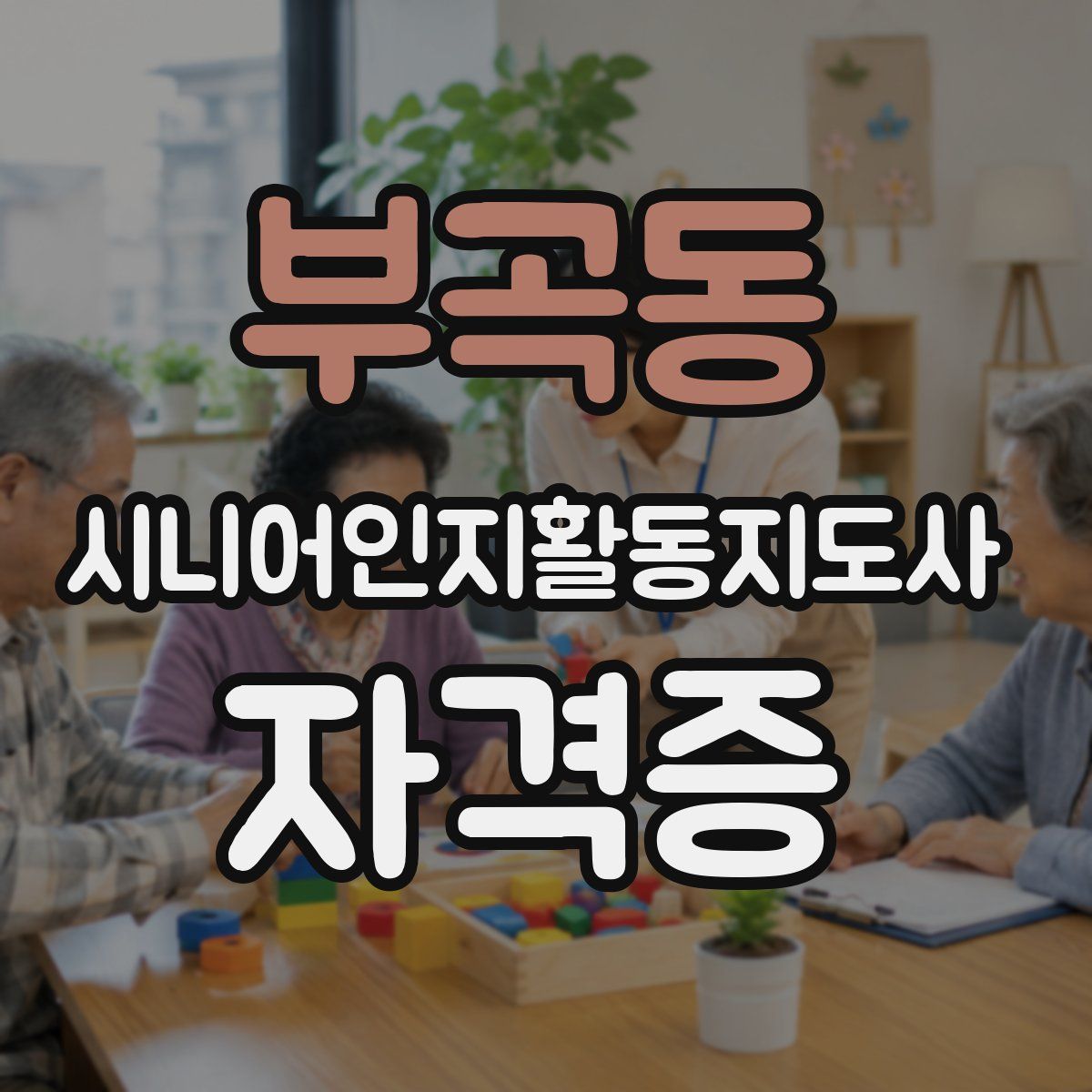 부곡동 시니어인지활동지도사 자격증