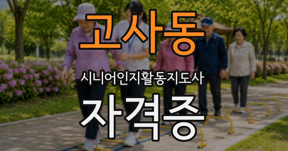 고사동 시니어인지활동지도사 자격증