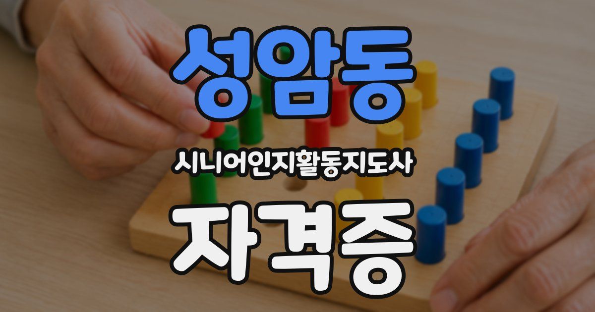 성암동 시니어인지활동지도사 자격증