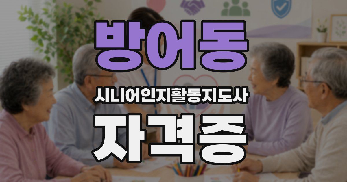 방어동 시니어인지활동지도사 자격증