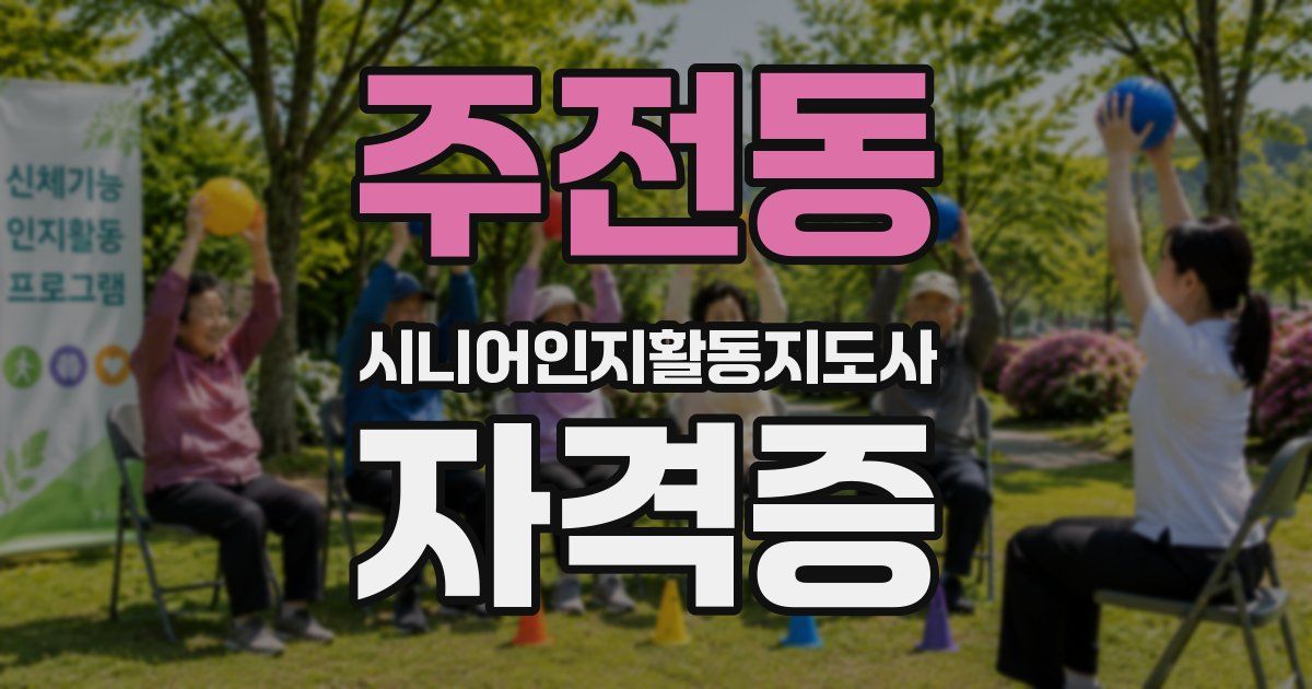 주전동 시니어인지활동지도사 자격증