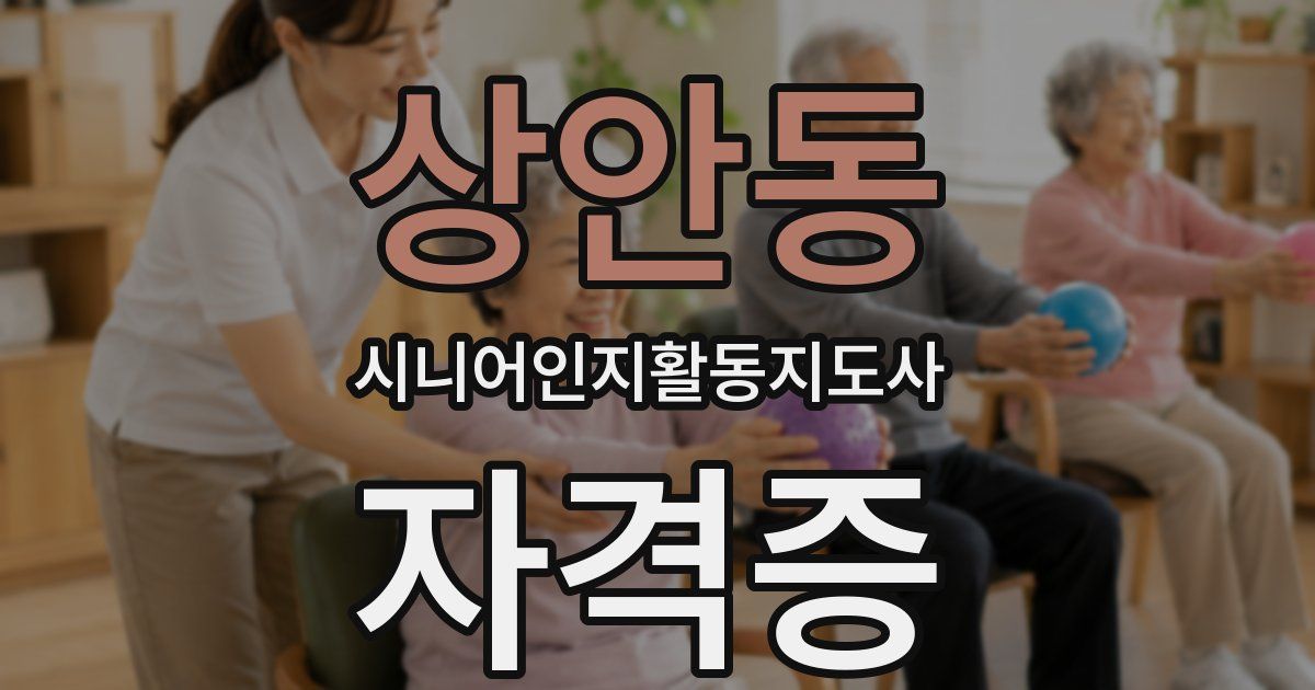 상안동 시니어인지활동지도사 자격증
